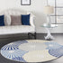 4' X 6' Blue and Ivory Geometric Power Loom Area Rug